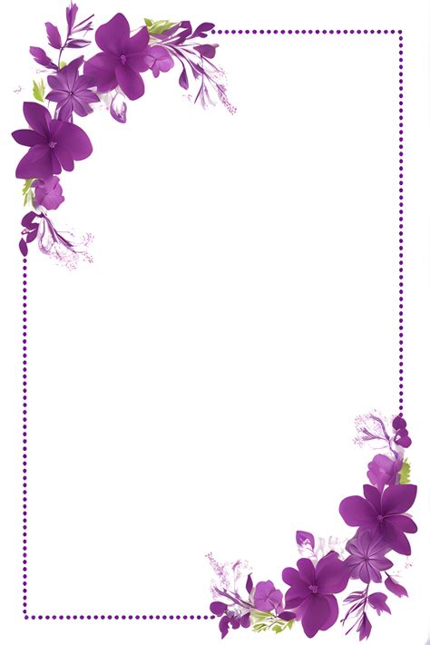 Purple Flower Border Frame PNG Transparent Background Ai Generative 28715083 PNG