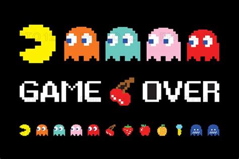 Game over screen of Pac man. COPYRIGHT: Namco - Photo12-Alamy-Editorial