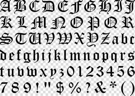 Gothic fonts alphabet - pikolvacations