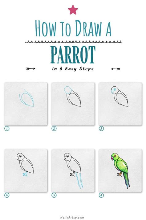 How to Draw a Parrot - Drawing Tutorial for Kids! | Parrot drawing, Bird drawing for kids, Easy ...