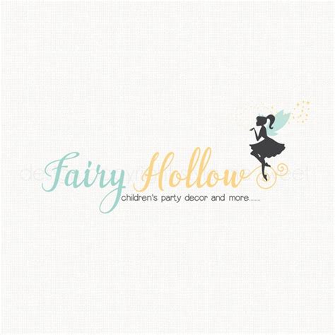 Fairy Logo Design Silhouette Logo Design by BloomingJuneDesignCo