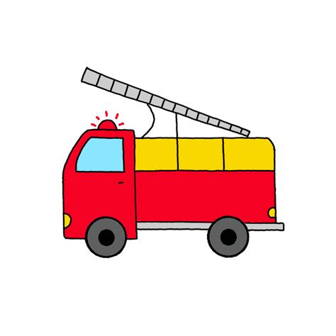 How to Draw a Fire Truck - Step by Step Easy Drawing Guides - Drawing Howtos