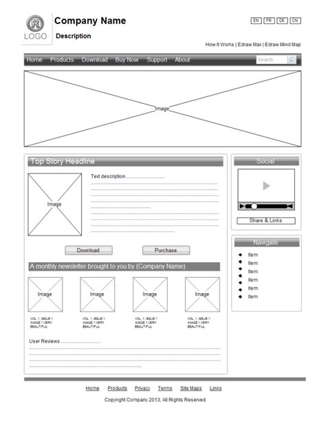 Fresh Website Wireframe Examples for Web Design - Edraw