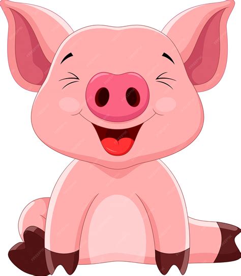 Premium Vector | Happy pig cartoon