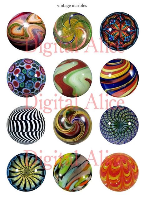 ANTIQUE MARBLES Craft Circles Vintage Marble Instant Download Digital Printable MARBLE ...