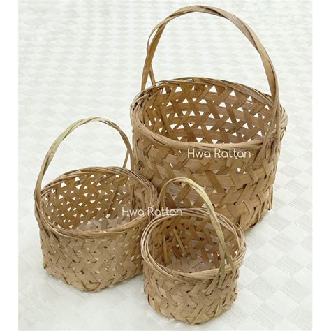 Bamboo carrying basket / Bakul anyaman buluh / Raga buluh murah / Raga pasar / Storage basket ...