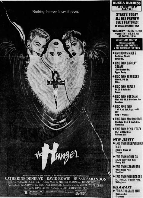 The Hunger (1983) | Classic horror movies, Cinema posters, Classic films