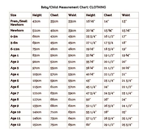 Af Waist Measurement Chart