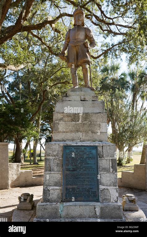 Statue of Juan Ponce de Leon, Fountain of Youth Park, St Augustine, Florida, USA Stock Photo - Alamy