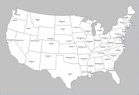 Blank US Map States And Capitals, United States Map, Map Outline, State ...