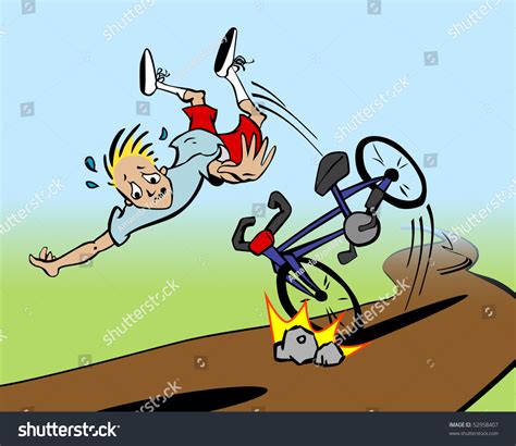 Cartoon Man Falling Off His Bike Stock Illustration 52958407 | Shutterstock