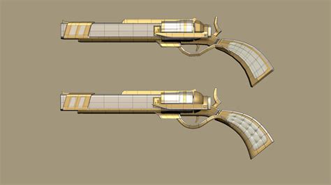 Sci-Fi Gun 07 - Golden Revolver 3D Model by gsommer