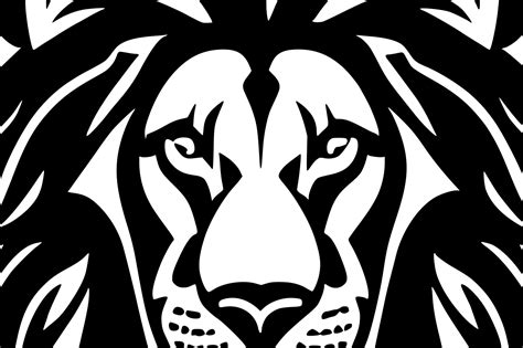 black and white of lion face 20578233 Vector Art at Vecteezy