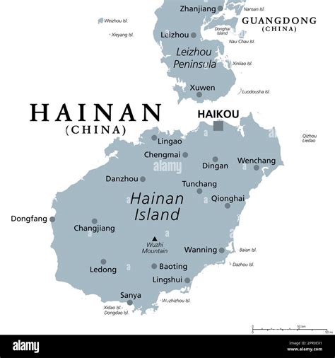 Hainan, the smallest and southernmost province of China, PRC, gray ...