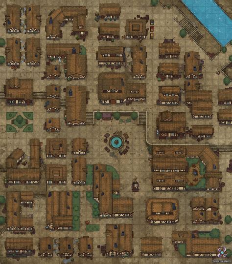 [OC][Art]Alleyways Battle Map 35x40 : r/DnD