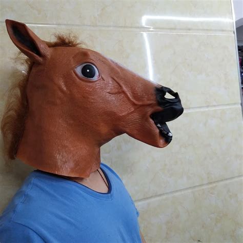 Funny Horse Mask Latex Masks White Black realistic silicone masks ...