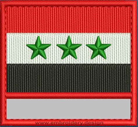 Design embroidery Flag of Iraq with Blank Box and Colour Trim by ...