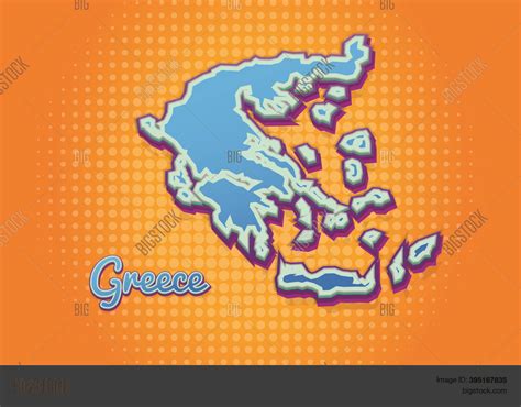 Retro Map Greece Vector & Photo (Free Trial) | Bigstock