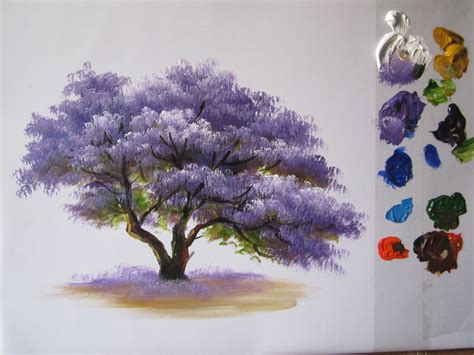 Purple Painting On Trees at PaintingValley.com | Explore collection of ...