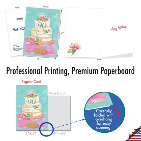 Number Cake 90: Artful Milestone Birthday Paper Greeting Card