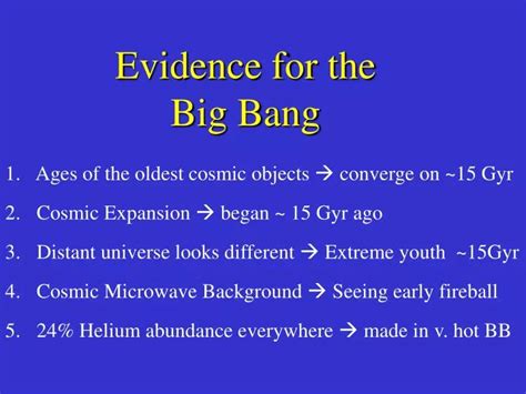 PPT - Evidence for the Big Bang PowerPoint Presentation, free download ...