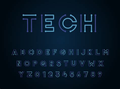 Technology Font Tech alphabet by pedro neves on dribbble - Access Analyzer