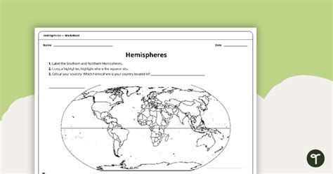 Hemispheres Worksheet Teaching Resource | Teach Starter