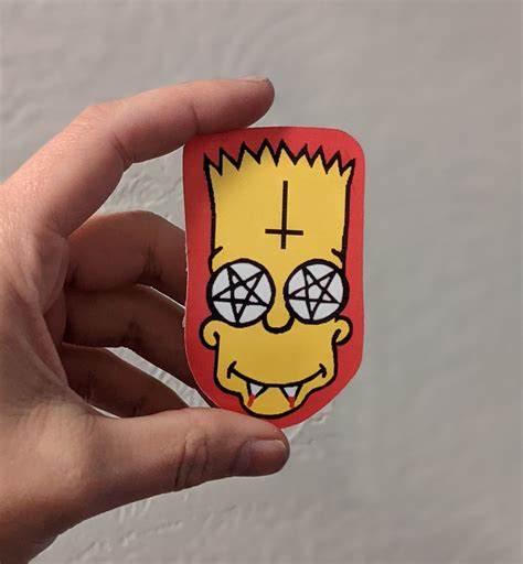 Bart Simpson Evil Art Sticker | Etsy