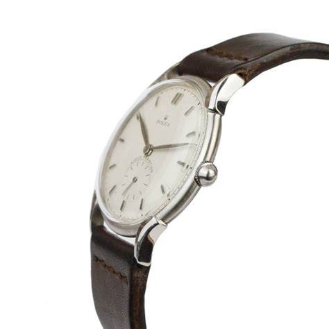 Ultra thin vintage Rolex watch with leather strap | SOLETOPIA