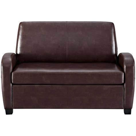 Convertible Sofa Leather Couch Twin Bed Mattress Sleeper Small Loveseat ...