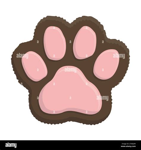 Brown kitten paw. Animal cat paw print in flat style isolated on white background Stock Vector ...