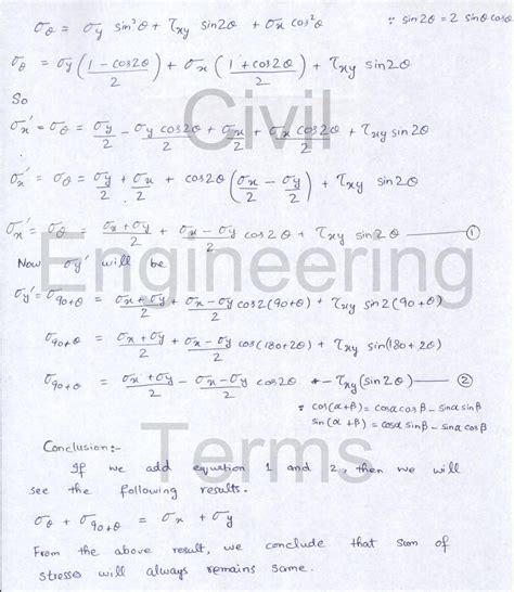 Normal stress transformation equation | Civil Engineering Terms