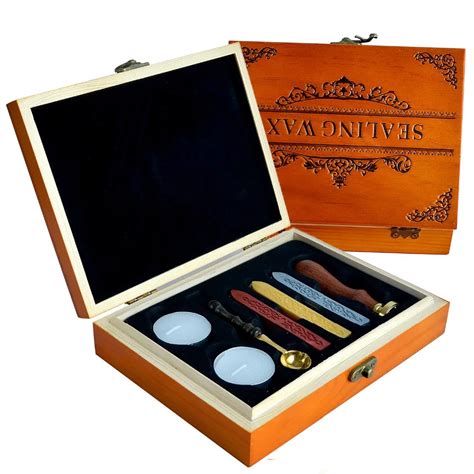 Luxury Vintage Handmade Wax Seal Sealing Stamp Wood Gift Box Set - Buy Wax Sealing Set,Wax Seal ...