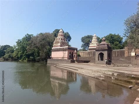 Wai, Maharashtra, India, 30 October 2022, Temple on Krishna Ghat, Bank of Krishna river ...