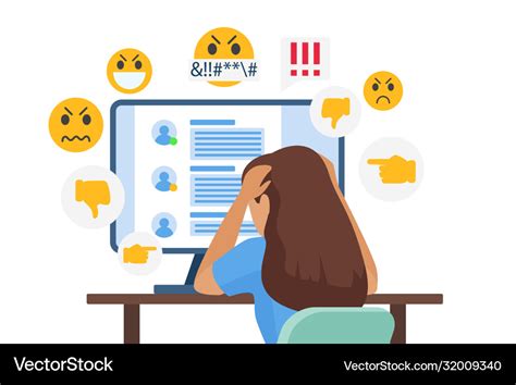 Cyber bullying people cartoon Royalty Free Vector Image