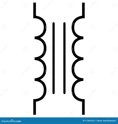 Iron Core Transformer Symbol for Circuit Design Stock Illustration - Illustration of design ...