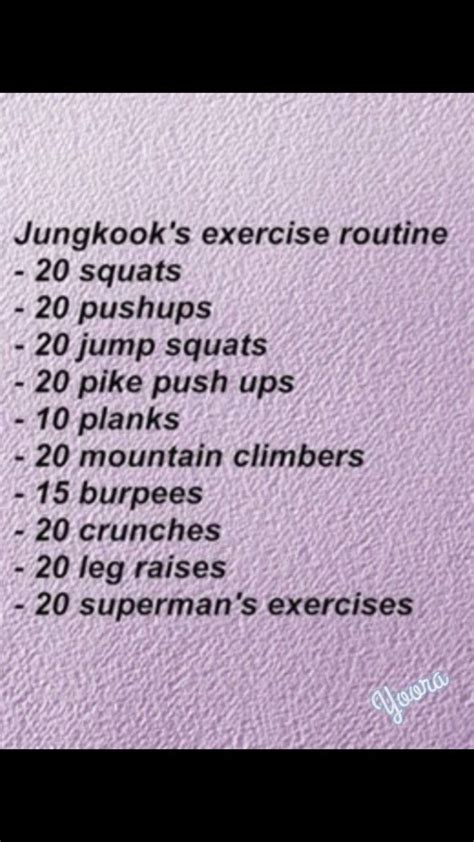 Jungkook Bts Workout Routine