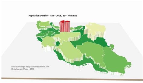 Iran Population Density Map 3d Vector Map Editable Shapes Map Map ...