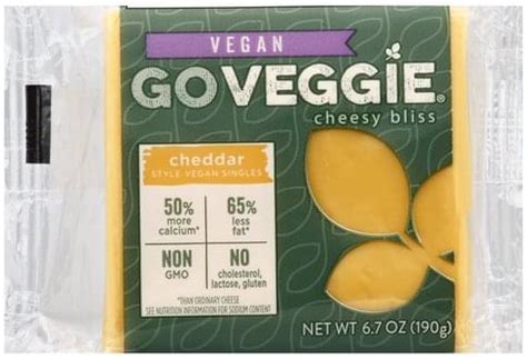 Go Veggie Vegan Slices, Cheddar Style Cheese - 6.7 ea, Nutrition Information | Innit