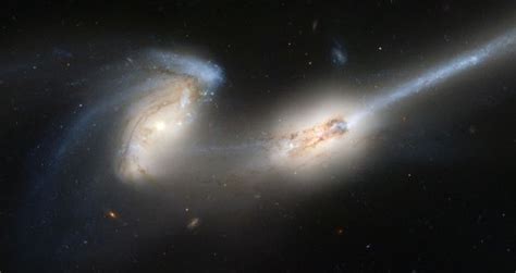 The Mice galaxies, merging. Credit: Hubble Space Telescope