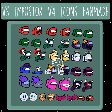 FNF: Vs Impostor V4 Icons ( Fanmade ) by SrGlitchtrap on DeviantArt