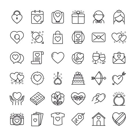 Valentine icons set 6433528 Vector Art at Vecteezy