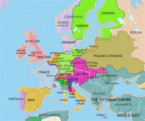 Map Of Europe 1648 - Allyce Maitilde