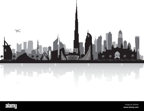 Dubai UAE city skyline vector silhouette illustration Stock Vector Image & Art - Alamy