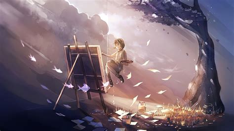 Anime Girl Doing Painting Magical 4k Wallpaper,HD Anime Wallpapers,4k Wallpapers,Images ...