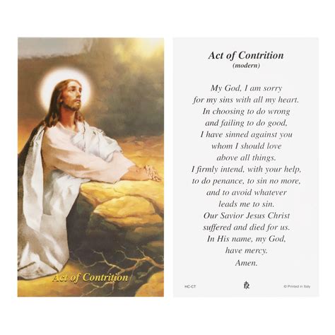 Act Of Contrition Catholic Prayer Card | Hot Sex Picture