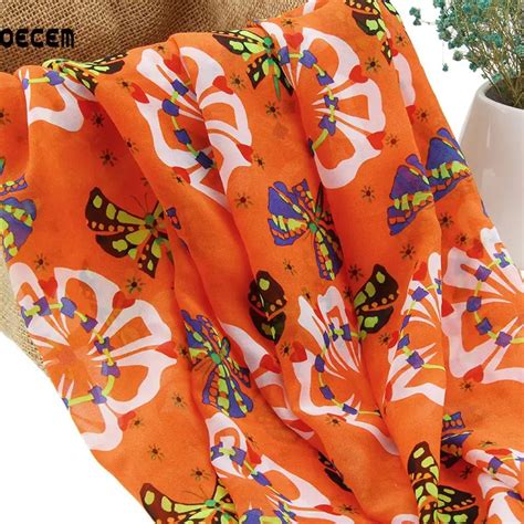 Aliexpress.com : Buy Retro Butterfly Printed Chiffon Fabric For Summer Women Dress Fabric ...