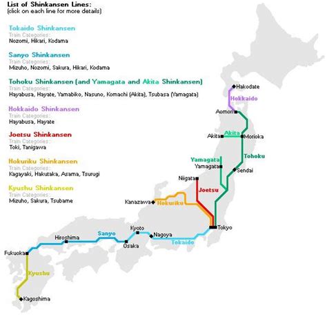 Japan bullet train map - Bullet train map japan (Eastern Asia - Asia)