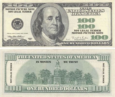 Printable Play Money for Fun Play | 100 dollar bill