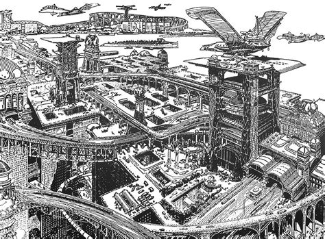 Biederman Futuristic City Drawing by Granger - Pixels